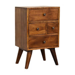 4 Drawer Multi Chestnut Bedside IN3278