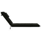 Sunlounger Cushion GEMERT 100% Polyester Black 190 x 50 x 9 cm 947500