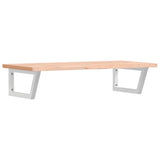 Basin Shelf Wall Mounted Steel and Solid Wood Beech 3302434