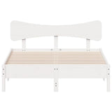 Bed Frame without Mattress White 150x200 cm King Size Solid Wood Pine 3328230