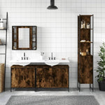 ZNTS 4 Piece Bathroom Cabinet Set Smoked Oak Engineered Wood 3214752