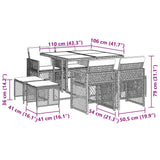 9 Piece Garden Dining Set with Cushions Brown Poly Rattan 3210777
