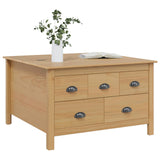 Coffee Table with Drawer HILL Honey Brown 79.5 x 79.5 x 49 cm 42025040