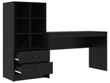 Desk with Drawer with Shelf with Storage 2 pcs Black Oak 3337330