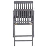 Outdoor Chair Set of 6 Grey Solid Acacia Wood Medium Foldable 3065520
