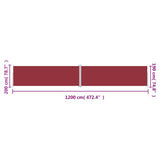 Retractable Side Awning Red 200x1200 cm 318083