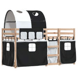 Bunk Bed without Mattress White&Black 90x190 cm Solid Wood Pine 3283994