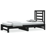 ZNTS Pull-out Day Bed without Mattress Black 2x cm 3108606