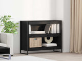 Book Cabinet Black Oak 80 x 30 x 86.5 cm Engineered Wood 886408