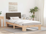 Bed Frame with Upholstered Headboard Taupe 90 x 190 cm 877317