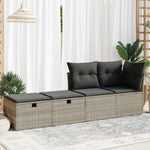 ZNTS 2 Piece Garden Sofa Set with Cushions Light Grey Poly Rattan Acacia 3328675