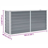 Garden Raised Bed Galvanised Steel 160x40x77 cm Grey 44848
