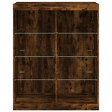 Sideboard with LED Lights Smoked Oak 81x37x100 cm 836718