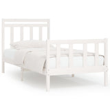 Bed Frame without Mattress White Solid Wood Pine 100x200 cm 3107019