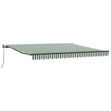 Retractable Awning Green and White 400 x 300 cm 3330723