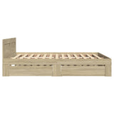 Bed Frame with Headboard without Mattress Sonoma Oak 140x190 cm 3295592