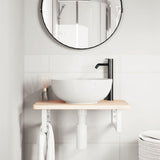 Basin Shelf Wall Mounted Steel and Solid Wood Oak 3302332