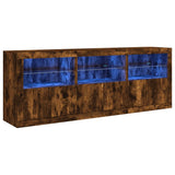 Sideboard with LED Lights Smoked Oak 181.5x37x67 cm 3209006