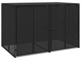 Box Garbage Bin Box 2 pcs Black 130 x 80 x 115 cm Polyethylene 42008242