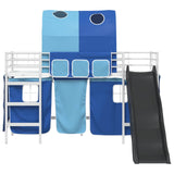 Kids'Loft Bed Frame White and Blue 90 x 190 cm Metal 42020859