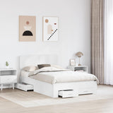 Bed Frame with Headboard White 120 x 190 cm Engineered Wood 3412400
