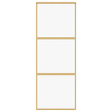 Sliding Door Gold 76x205 cm Clear ESG Glass and Aluminium 155148
