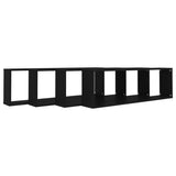 ZNTS Wall Cube Shelf 4 pcs Black 100x15x30 cm Engineered Wood 807083