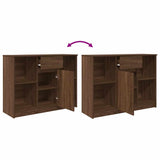 Sideboard with Drawer Brown Oak 101x35x76 cm Engineered Wood 861568