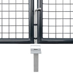 ZNTS Mesh Garden Gate Galvanised Steel 289x150 cm Grey 143365