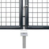 ZNTS Mesh Garden Gate Galvanised Steel 289x150 cm Grey 143365