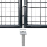Mesh Garden Gate Galvanised Steel 300x150 cm Grey 143365