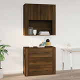 ZNTS Wall Cabinet Brown Oak 80x33x80 cm Engineered Wood 816591