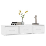 800594 Wall-mounted Drawer Shelf White 88x26x18,5 cm Engineered Wood