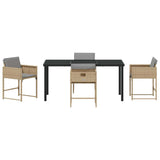 Garden Dining Set 5 pcs Beige Poly Rattan 3380739