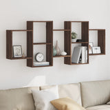 Wall Shelf Brown Oak 159x18x65 cm Engineered Wood 853215
