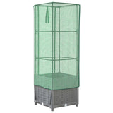 Raised Bed with Greenhouse Cover Rattan Look 40x40x139 cm 4015855