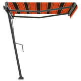 ZNTS Freestanding Manual Retractable Awning 350x250 cm Orange/Brown 3069720