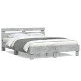 Bed Frame Concrete grey Engineered wood Double Durable 3207437