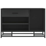 Shoe Bench Black 80x40x53.5 cm Engineered Wood and Metal 849224