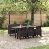 Garden Dining Set 7 pcs Brown Polypropylene 3378720