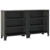 Storage Cabinets 2 pcs Grey 72x36x82 cm Metal and MDF 3095972