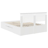 Bed Frame with Headboard White 150 x 200 cm Engineered Wood 3408746