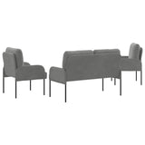Sofa Sets with Cushion 3 pcs Dark Grey 115 x 56 x 80 cm Plywood 3406218