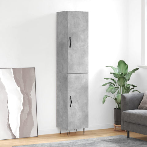 Highboard Concrete Grey 34.5x34x180 cm Engineered Wood 3198821