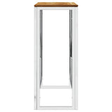 Console Table Silver Stainless Steel and Solid Wood Acacia 350039