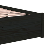 Bed Frame without Mattress Black Solid Wood 90x190 cm Single Single 814918