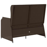 Garden Bench with Cushion Black and Cream White Poly Rattan 3394441