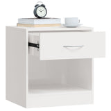 ZNTS Bedside Cabinets 2 pcs with Drawer High Gloss White 342585