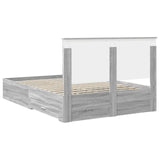 Bed Frame with Drawer Grey Sonoma 140 x 190 cm Engineered Wood 3411310