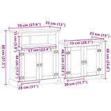 2 Piece Bathroom Furniture Set Corona Solid Wood Pine 3334637